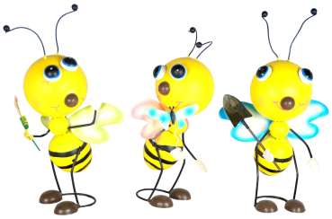 Preview: Süße Biene Sumsi grün mit Blume ca. 35 cm - Dekofigur